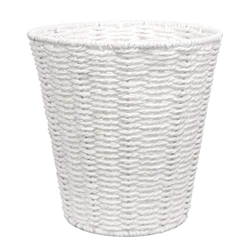 white-bins woodluv Round Waste Paper Basket Bin - Rubbish Bin