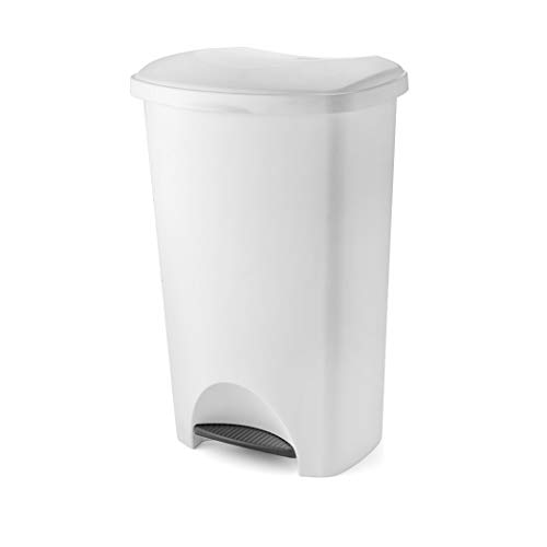 white-kitchen-bins Addis Plastic 50Ltr Pedal Bin White