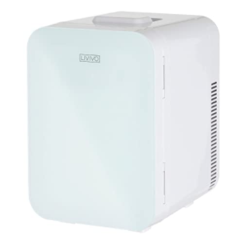 white-mini-fridges LIVIVO 10L Mini Fridge Cooler with Glass Panel Doo