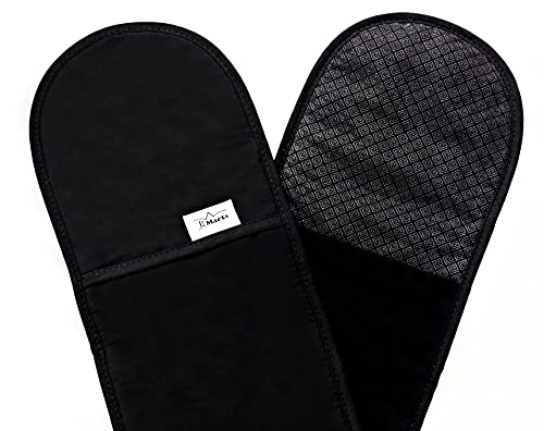 black-oven-gloves J&A Marts Oven Gloves - Heat Resistant Double Oven