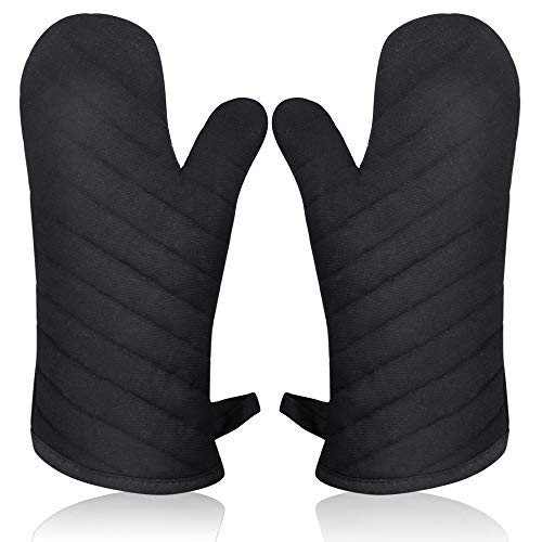 black-oven-gloves Long Oven Gloves for Kitchen, Oven Mitts Pair Gaun