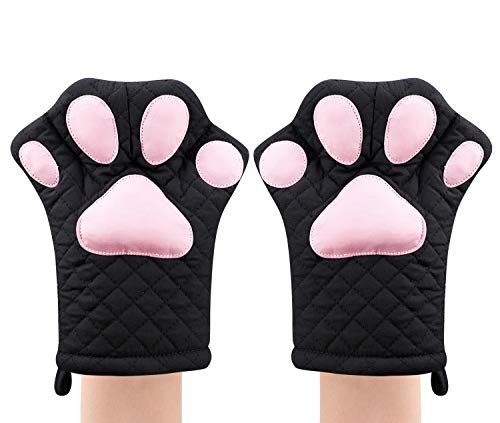 funny-oven-gloves Oven Mitts,Cute Design Funny Cat Heat Resistant Co
