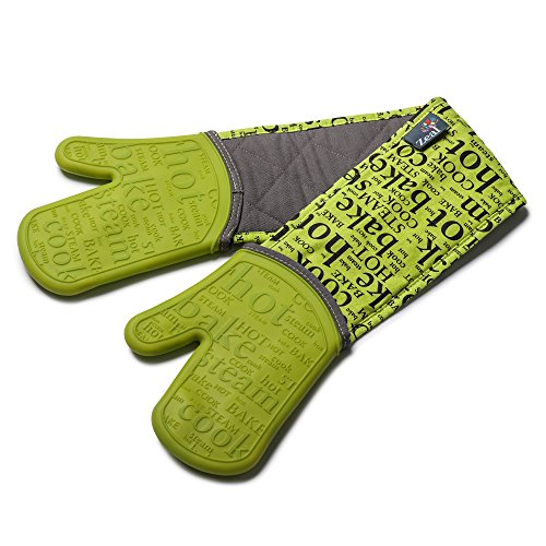 green-oven-gloves Zeal Silicone Heavy Duty Double Oven Gloves Mitts