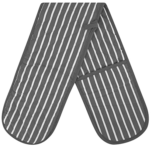 grey-oven-gloves Grey Double Oven Gloves Heat Resistant Oven Mitts