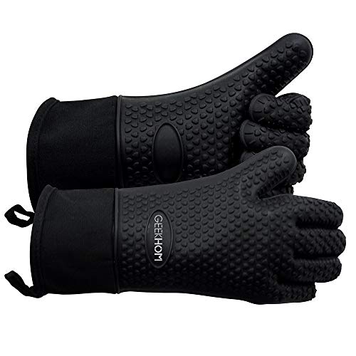 heat-resistant-oven-gloves GEEKHOM silicone Oven Gloves Heat Resistant Silico