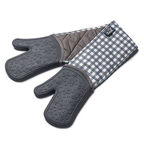 heavy-duty-oven-gloves Zeal Silicone Heavy Duty Double Oven Gloves Mitts,