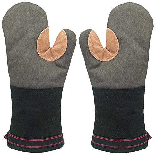 long-oven-gloves Oven Gloves Heat Resistant Gauntlet Long Thick Lar