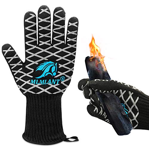 oven-gloves-with-fingers MLMLANT BBQ Gloves,1472 ℉ heat resistant gloves,