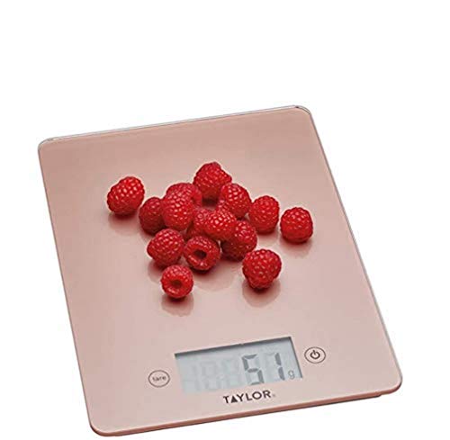 pink-kitchen-scales Taylor Pro Glass Digital Kitchen Scale, Compact Fo