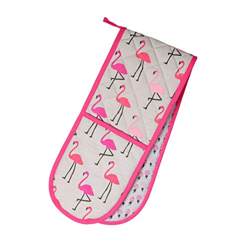 pink-oven-gloves Dexam 16150216 Flamingo Double Oven Glove Pink, On
