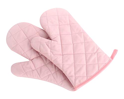 pink-oven-gloves Klmnop Oven Mitts Kitchen Cotton Cute Long Microwa