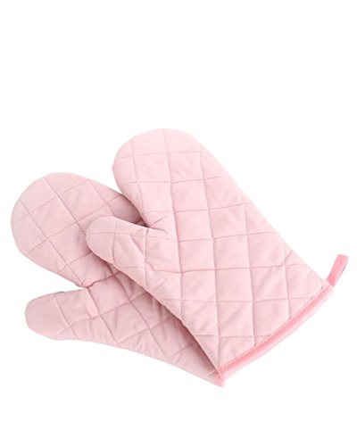 pink-oven-gloves Oven Baking Gloves Thick Heat Resistant Insulation