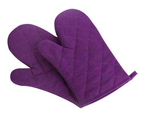 purple-oven-gloves Klmnop Oven Mitts Kitchen Cotton Cute Long Microwa