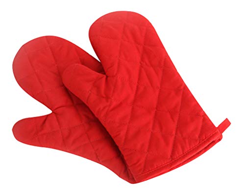 red-oven-gloves Klmnop Oven Mitts Kitchen Cotton Cute Long Microwa