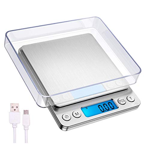 small-digital-scales PHIDJOY Kitchen Scales, Small USB Rechargeable Foo