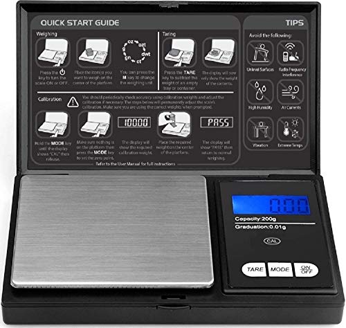 small-digital-scales ROYALTEC Digital Pocket Scale - 200g x 0.01g - Bla