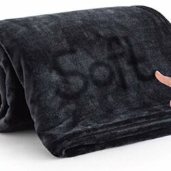 the-best-black-blankets Silk Touch Warm Flannel Fleece Blankets - 400 GSM Black Throws for Sofa Fluffy Blanket Bed Throw for Bedroom, Couch, Travel, Kids, Bedroom Accessories (Black, Double (150 x 200 CM))