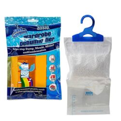 the-best-dehumidifier-bags ANSIO Wardrobe Dehumidifier Hanging Bags Pack of 6 Moisture Absorbers, Trap, Condensation, Dehumidifiers for Damp, Mould, Bedroom, Caravan, Bathroom, Basement, Office – 210g Each