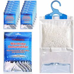 the-best-dehumidifier-bags Nyxi Set of 12 Hanging Interior Wardrobe Dehumidifier - 210g Each Bag - Ideal to stop damp, mould mildew & condensation - Remove damp and improve air quality - Small and Discreet