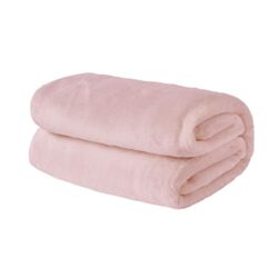 the-best-fluffy-blankets Brentfords Flannel Fleece Ultra Soft Large Blanket Throw Over Fluffy Warm Bedspread for Bedroom Single Bed Sofa Couch, Blush Pink - 120 x 150cm