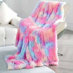 the-best-fluffy-blankets Fluffy Blanket 130x160cm, Ultra Warm Rainbow Blanket, Living Blanket, Soft and Comfortable Blanket, Wool Faux Fur Throw Blanket, Sofa Blanket, Wool Blanket, Bedspread