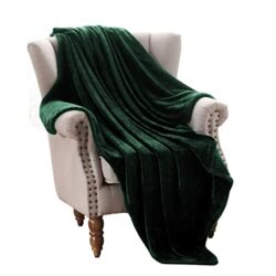the-best-green-blankets Exclusivo Mezcla 127 x 178 CM Flannel Fleece Soft Throw Blanket for Settees/Sofa/Chairs/Couch - Lightweight, Warm and Cozy Forest Green