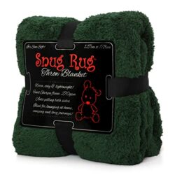 the-best-green-blankets Snug Rug Special Edition Blankets Luxury Sherpa Fleece 127 x 178cm (50" x 70") Sofa Throw Blanket (Racing Green)