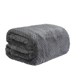 the-best-grey-blankets Dreamscene Luxury Waffle Honeycomb Soft Warm Throw Over Sofa Bed Blanket - 125 x 150cm - Charcoal Grey