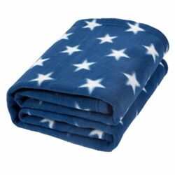 the-best-kids-blankets Dreamscene Flannel Fleece Stars Throw Over Bed Warm Soft Blanket Plush for Kids Sofa, Navy Blue - 50" x 60" inch