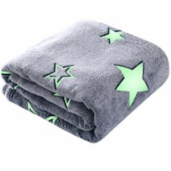 the-best-kids-blankets Winthome Glow in The Dark Blanket, Soft Flannel Fleece Blanket, All Season Throw Blanket for Kids (Grey, 120x150cm)