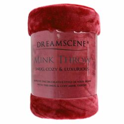 the-best-red-blankets Dreamscene Luxury Faux Fur Mink Fleece Throw Over Sofa Bed Soft Warm Blanket, Red, 125 x 150cm