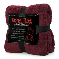 the-best-red-blankets Snug Rug Special Edition Blankets Luxury Sherpa Fleece 127 x 178cm (50" x 70") Sofa Throw Blanket (Mulberry Red)