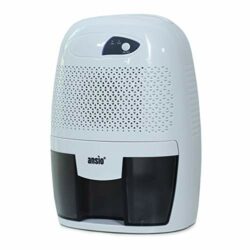 the-best-small-dehumidifiers ANSIO Electric Portable Mini Dehumidifier for Damp, Mould, Moisture in Home, Kitchen, Bedroom, Bathroom (250 ml/Day Extraction Capacity, White with Black)