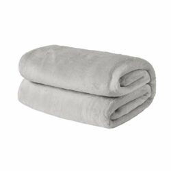 the-best-soft-blankets Brentfords Flannel Fleece Ultra Soft Blanket Throw Over Large Fluffy Warm Bed Sofa Bedspread, Silver Grey - 150 x 200cm