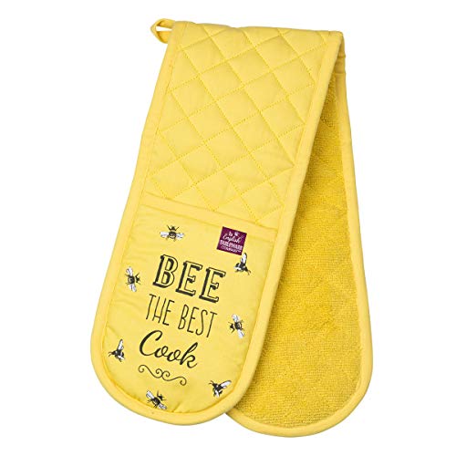 yellow-oven-gloves English Tableware Company Bee Happy Double Oven Gl