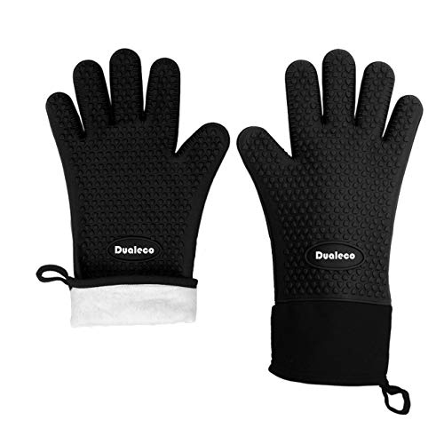 oven-gloves-with-fingers Silicone Oven Gloves - Heat Resistant Grill BBQ Gl