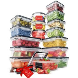 the-best-food-storage-containers-with-lids Food Storage Containers Set (32 Piece Set) - 16 Airtight Plastic Containers with 16 Snap Lids - Leak Proof Kitchen & Pantry Containers - BPA-Free - Chalkboard Labels & Marker