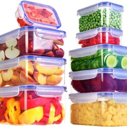 the-best-food-storage-containers-with-lids KICHLY Plastic Airtight Food Storage Containers - Set of 18 (9 Containers & 9 Lids) Plastic Food Containers with Lids for Kitchen & Pantry - Leakproof