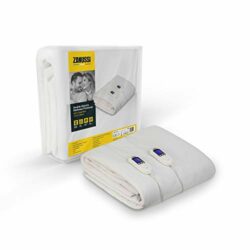 the-best-heated-mattress-toppers Zanussi Electric Blanket, Heated Double Fitted Underblanket, 9 Heat Settings, Low Energy & Energy Efficient, Machine Washable, Overheat Protection, 135 X 190 cm, 60W, White ZEDB7002, 2 Year Guarantee