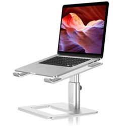 the-best-laptop-stand-for-desks GOKEDA Lap Desk Laptop Stand for Desk, Aluminum Portable Ventilated Laptop Riser, Ergonomic Adjustable Prop Compatible with MacBook Air Pro, Dell, HP, Lenovo Samsung (More 11-17" Laptops)