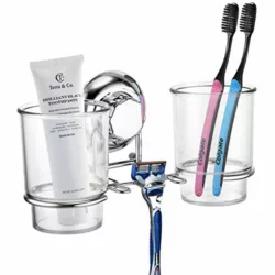 best-suction-bathroom-accessories MaxHold Suction Toothbrush Holder