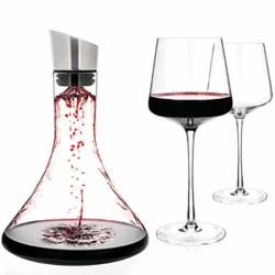 best-wine-aerators Luxbe Crystal Glass Wine Carafe Aerator Set