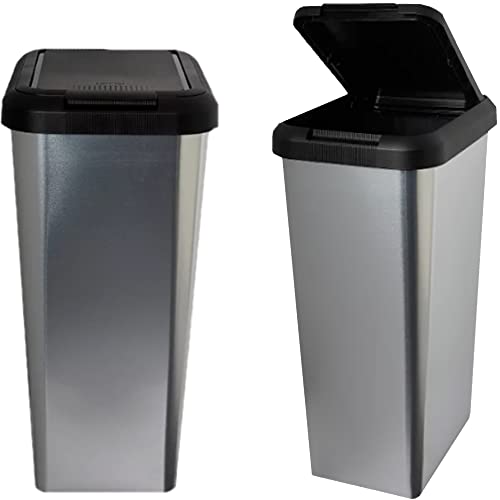 rubbish-bins KetoPlastics 45 Liter 45 Litre 45L SILVER IML TOUC