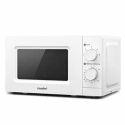 the-best-manual-microwave COMFEE' 700w 20L Microwave Oven with 5 Cooking Power Levels, Easy Defrost Function, and Kitchen Timer - Fashionable White - CM-M202GSF