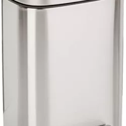 the-best-pedal-bins Curver Metal Effect Pedal Touch Deco Bin, Silver, 50 Litre
