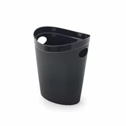 the-best-small-bins Addis Plastic Waste Paper Bathroom Bedroom Office Trash Bin, Black, 12 ltr