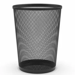 the-best-small-bins Circular Mesh Waste Paper Bin, Lightweight Waste Basket Garbage Can, Metal Trash Bin Ideal for Kitchen Home Office Dorm Room Living Room Desk Bedroom (Black)