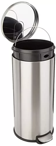 30l-bins Amazon Basics Round Cylindrical Soft-Close Dustbin