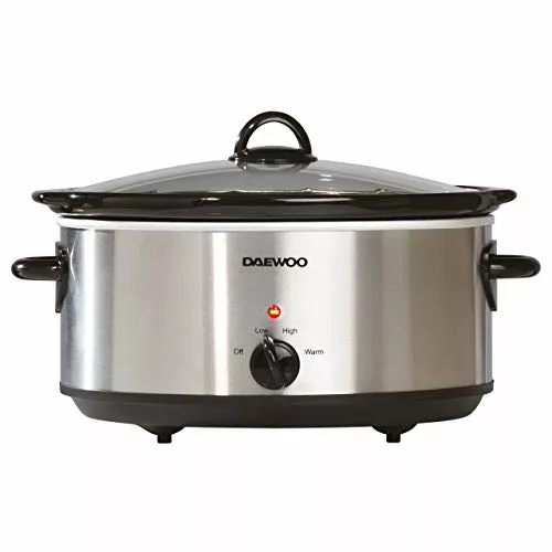 6-5l-slow-cookers Daewoo Stainless Steel Slow Cooker With 3 Heat Set