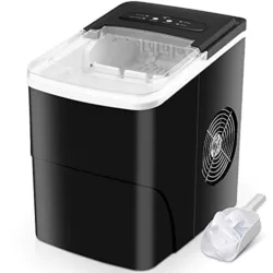 best-ice-maker-machine Ice Maker Machine Counter Top, Ice Machine Ready in 6-13 Mins Ice Cubes 12kg in 24 Hrs, Ice Machines for Home, No Plumbing Required, Includes Scoop and Removable Basket, Ice Cube Makers, Black
